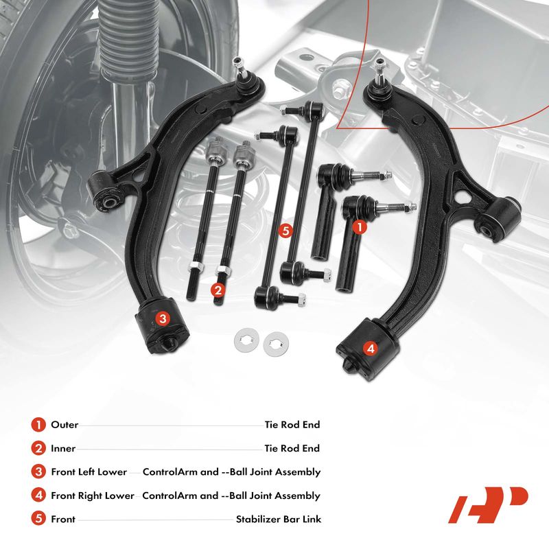 8x Control Arm Ball Joint Stabilizer Bar Link for Chrysler Voyager Dodge Caravan