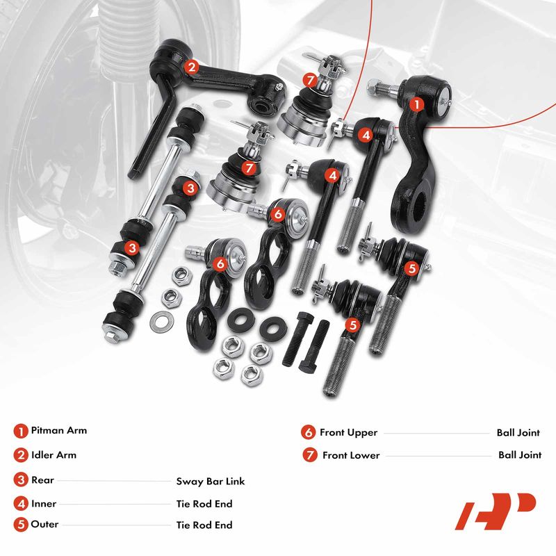 12x Pitman & Idler Arm Sway Bar Link Tie Rod End Ball Joint for Lincoln Town Car
