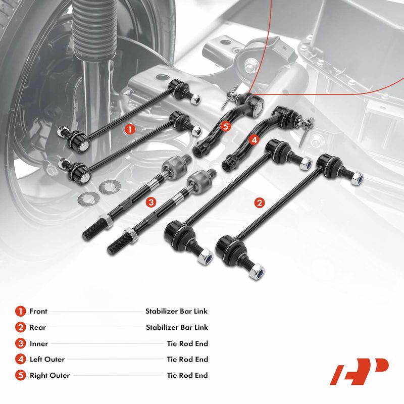 8x Stabilizer Bar Link & Tie Rod End for Hyundai Tucson Kia Sportage