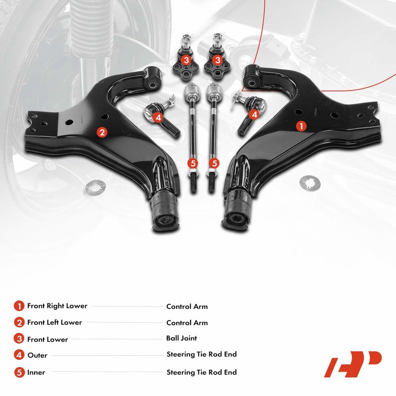 8x Control Arm & Ball Joint & Tie Rod End for INFINITI QX4 Nissan Pathfinder