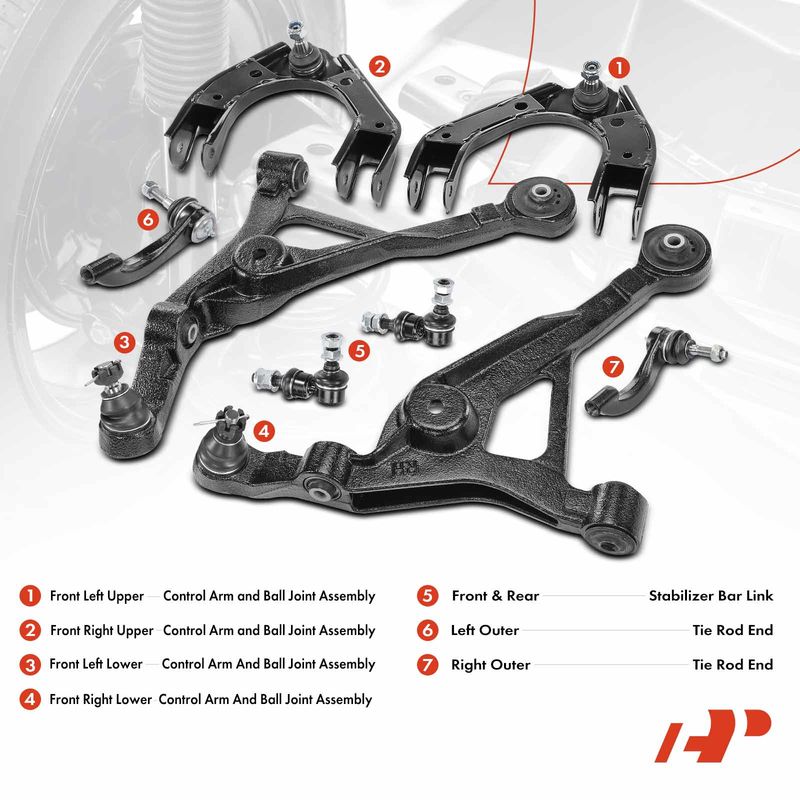 8x Control Arm with Ball Joint Sway Bar Link for Chrysler Sebring Dodge Plymouth