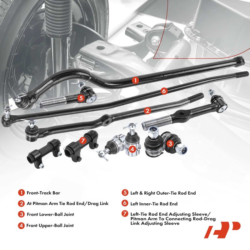 11x Tie Rod End & Ball Joint Track Bar for Dodge Ram 1500 Ram 2500 4WD