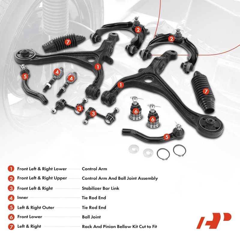 14x Control Arm with Ball Joint & Sway Bar Link for Honda Accord 2003-2006