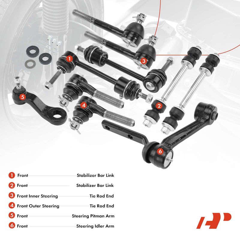 10x Sway Bar Link Tie Rod Pitman Idler Arm for Ford Crown Victoria 1995-1997