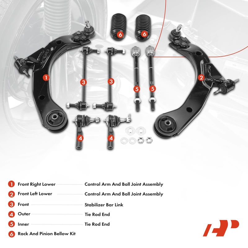 10x Control Arm Ball Joint & Sway Bars & Tie Rods for Chevy Cobalt Pontiac G5