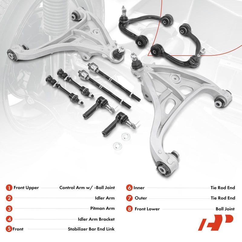 10x Control Arm Ball Joint Sway Bar Link Tie Rod End for Ford F-150 2005-2006