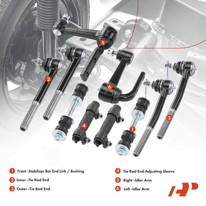 10x Stabilizer Bar Link Tie Rod End for Chevrolet Astro GMC Safari 1990-2005 RWD