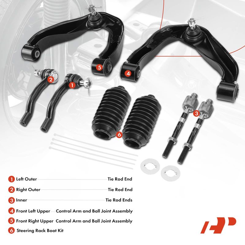 8x Control Arm & Ball Joint Tie Rod End for Nissan Frontier 05-19 Pathfinder