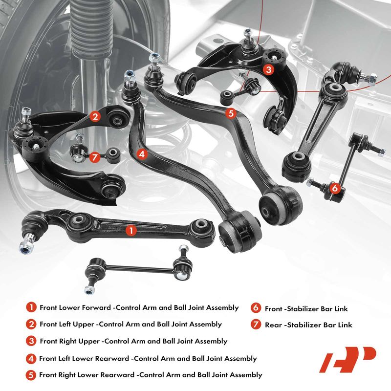 10x Control Arm & Stabilizer Bar Link & Ball Joint for Ford Fusion Lincoln MKZ