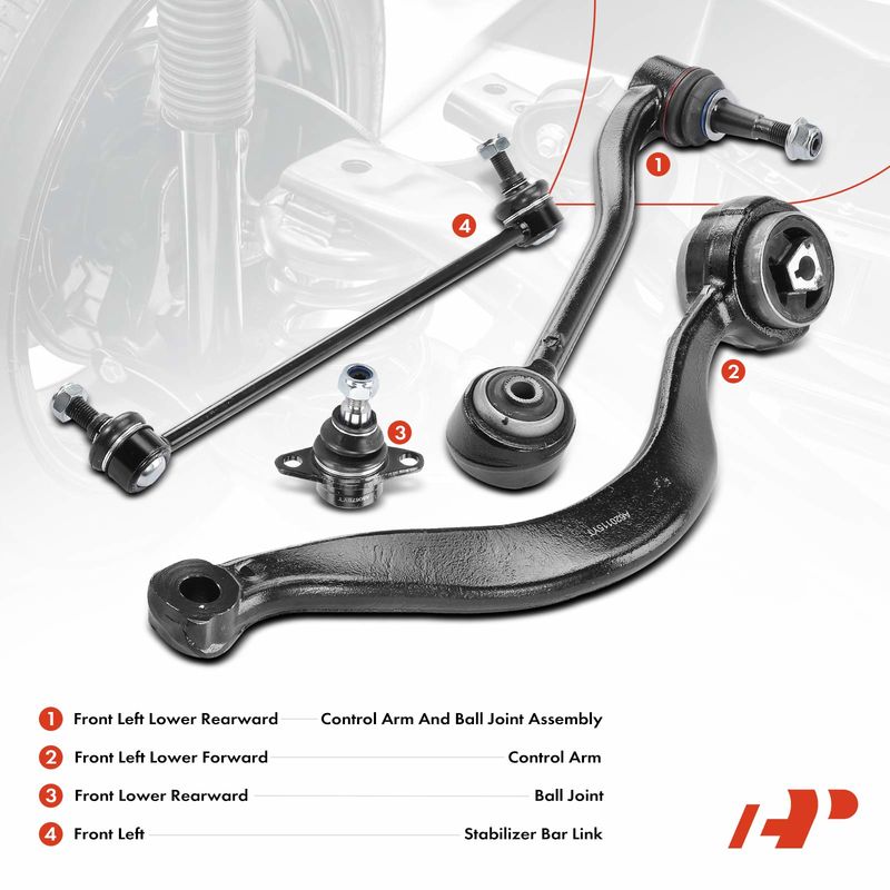 4x Control Arm with Ball Joint & Sway Bar Link for BMW E53 X5 00-06