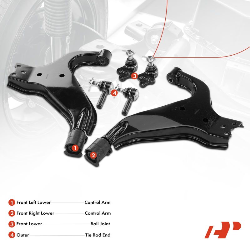6x Control Arm & Tie Rod End & Ball Joint for INFINITI QX4 1997-2003 Nissan 3.3L