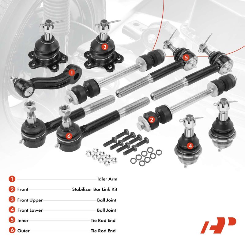 11x Idler Arm with Ball Joint Stabilizer Bar Link Tie Rod for Chevrolet Tahoe