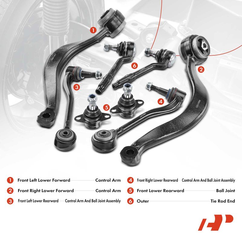 8x Control Arm with Ball Joint & Sway Bars Link for BMW E53 X5 2000-2003