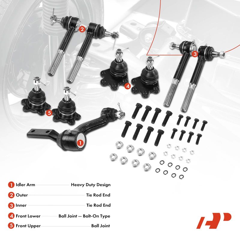 9x Idler Arm & Tie Rod End & Ball Joint for Chevrolet K2500 1988-1992 GMC