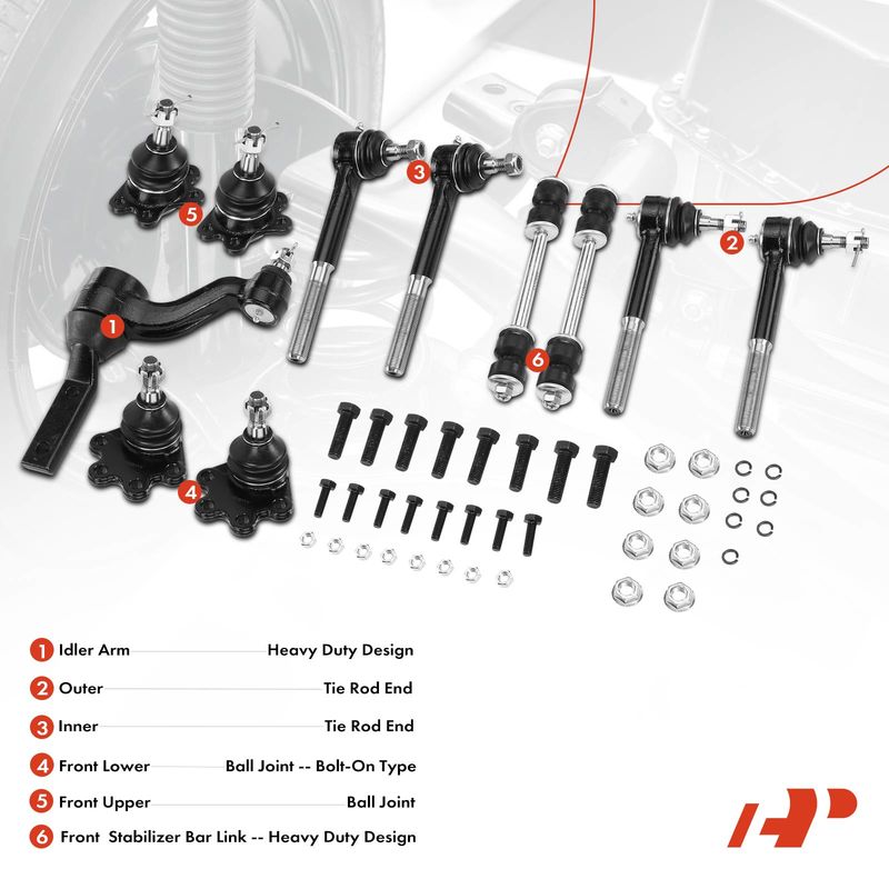 11x Idler Arm & Tie Rod End & Ball Joint for Chevrolet K1500 1988-1992 GMC