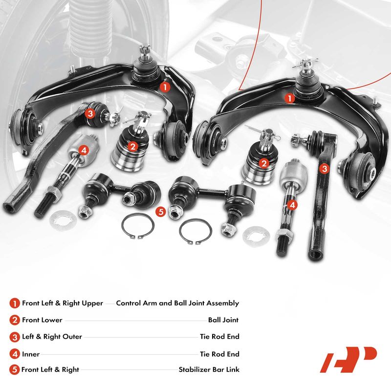 10x Control Arm with Ball Joint Stabilizer Bar Link for Honda Accord 1998-2002