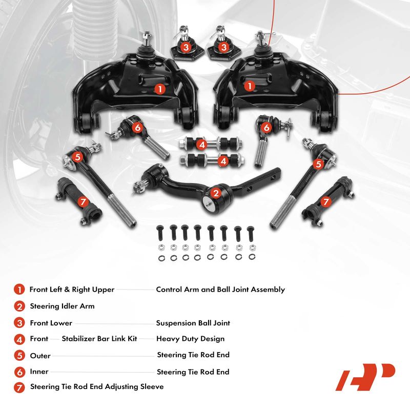 13x Control & Idler Arm with Ball Joint Sway Bar Link Tie Rod End for Chevy GMC