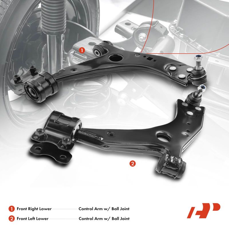 2x Front Lower Control Arms with Ball Joints for Volvo S40 2006-2011 C30 C70 V50