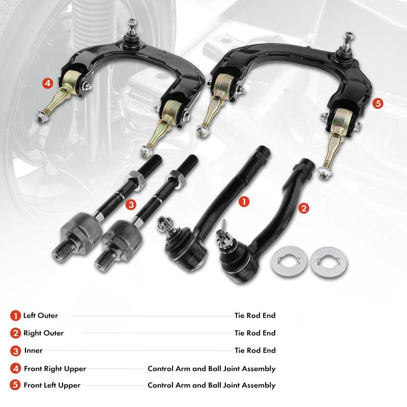 6x Control Arm with Ball Joint & Tie Rod End for Hyundai Sonata XG350