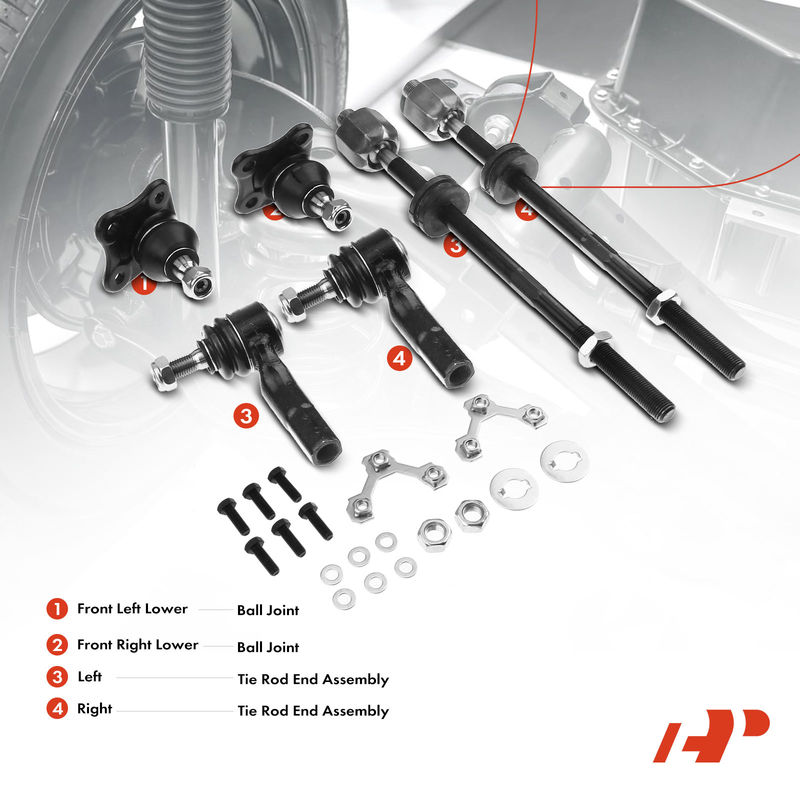 6x Front Tie Rod End Assembly with Ball Joint for VW Beetle Golf Jetta 99-05