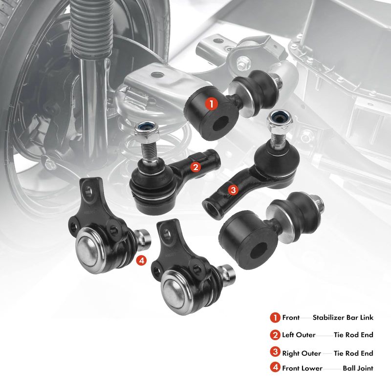 6x Front Stabilizer Bar Link Tie Rod End Ball Joint for Volkswagen Cabrio Golf
