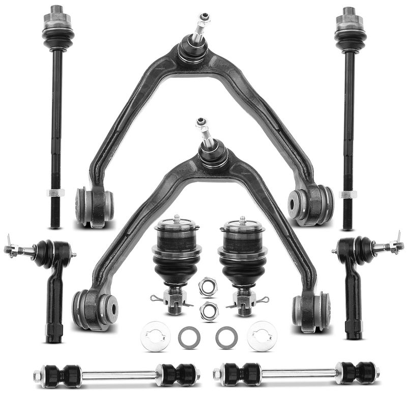10x Front Control Arm & Ball Joints Sway Bar End Link Tie Rod End for Chevy GMC