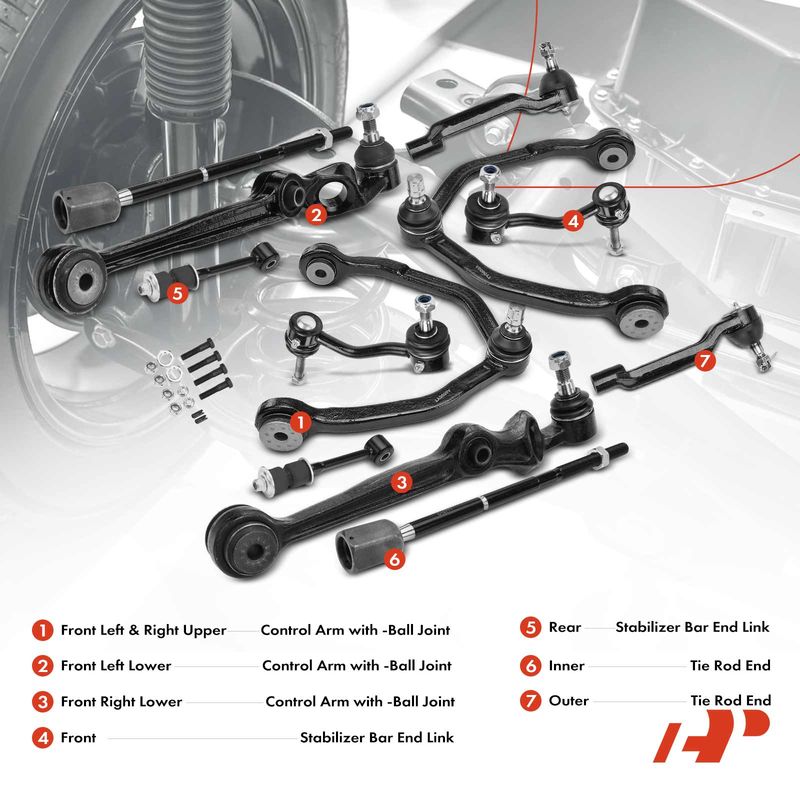 12x Control Arm with Ball Joint & Sway Bar Link for Ford Thunderbird Mercury