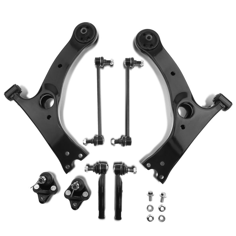 8x Front Control Arm Stabilizer Bar End Link Tie Rod End for Toyota Corolla