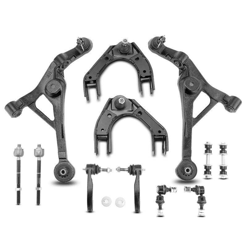 12x Control Arm with Ball Joint & Sway Bar Link & Tie Rod End for Dodge Chrysler