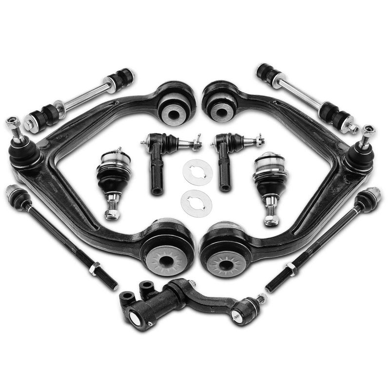 11x Front Control Arm with Ball Joint Sway Bar Link Tie Rod End for Chevy GMC