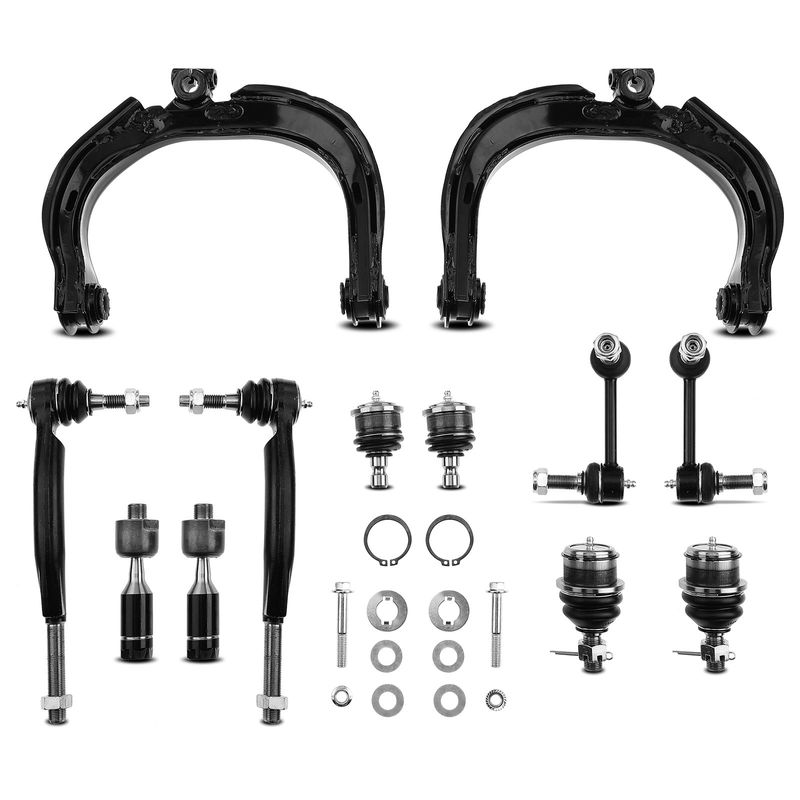 12x Front Control Arm with Ball Joint & Bar Link & Tie Rod End for Chevy GMC