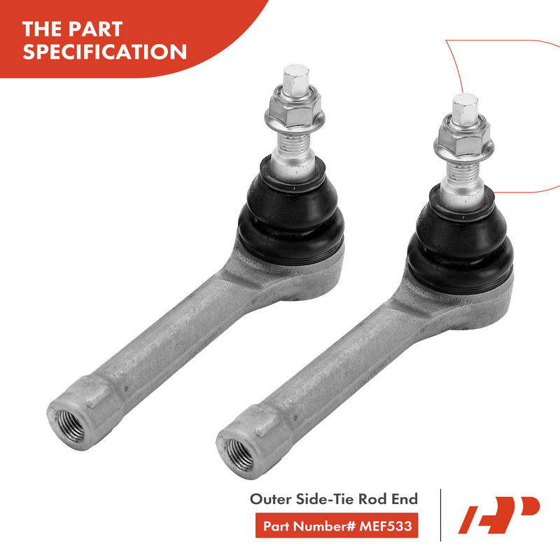 2x Front Outer Tie Rod End for Lincoln Aviator 2020-2022 V6 3.0L