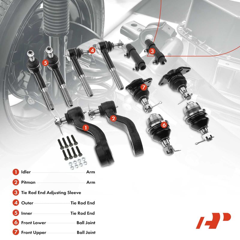 12x Idler Arm Pitman Arm & Tie Rod End & Sleeve & Ball Joint for Chevrolet GMC
