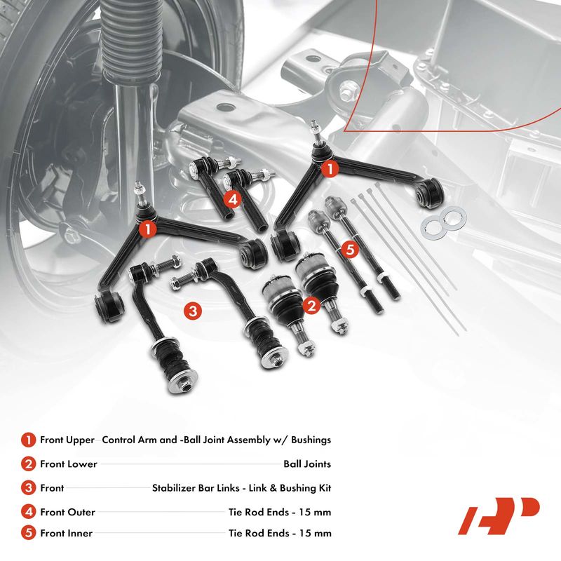 10x Front Control Arm Stabilizer Bar Link Tie Rod Ball Joint for Chrysler Dodge