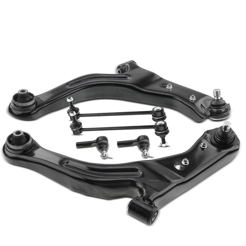 6x Front Control Arm with Ball Joint Stabilizer Bar Link Tie Rod for Ford Mazda