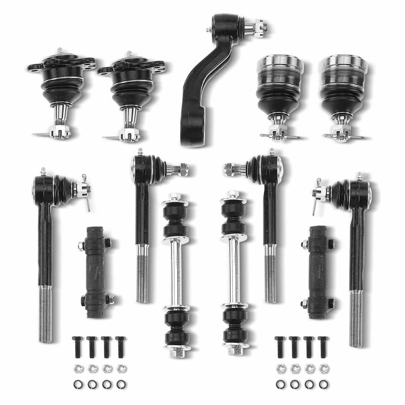 13x Front Idler Arm & Bar Link & Tie Rod End with Sleeve & Ball Joint for Chevy