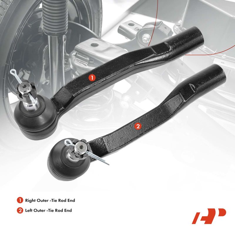 2x Front Left & Right Outer Tie Rod End for Toyota Sienna 2011-2019