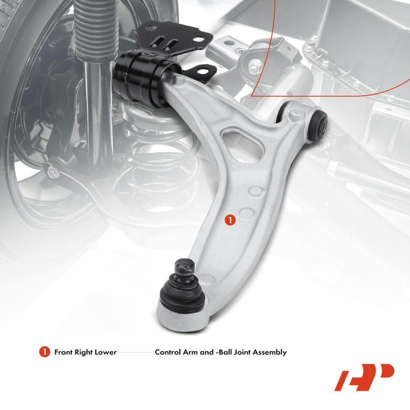 Front Right Lower Control Arm with Ball Joint for Ford C-Max 13-18 Focus 12-18