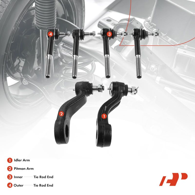 6x Inner & Outer Tie Rod End Pitman & Idler Arm for Cadillac Escalade Chevy