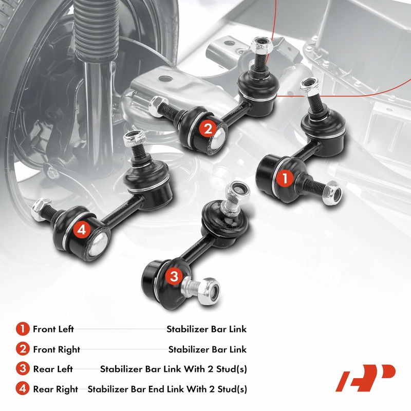 4x Front & Rear Stabilizer Bar End Links for Honda Civic Acura CSX 2006-2011