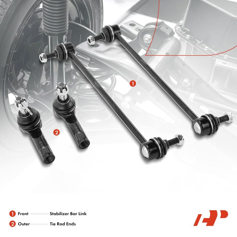 4x Front Stabilizer Bar Link & Tie Rod End for Mazda MPV 2001-2006