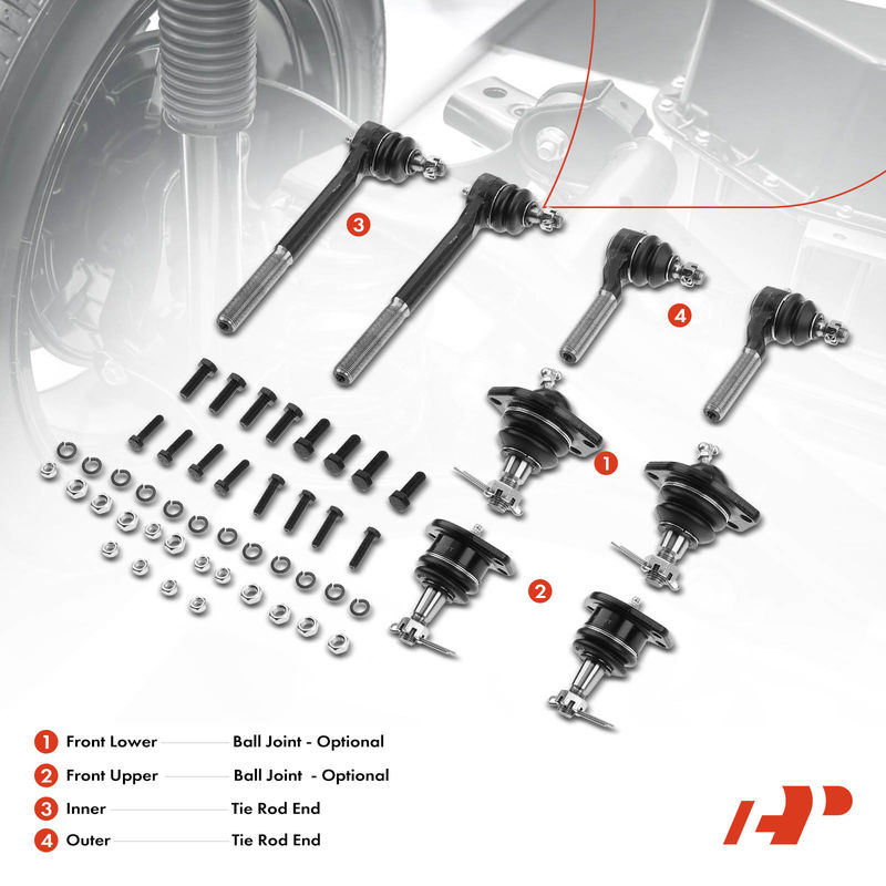 8x Front Inner & Outer Tie Rod End Ball Joint for Chevrolet Blazer Oldsmobile