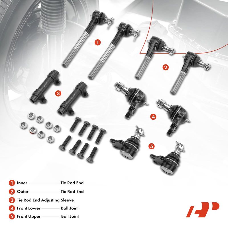 10x Inner & Outer Tie Rod End Front Ball Joint for Dodge Ram 1500 2000-2001 RWD