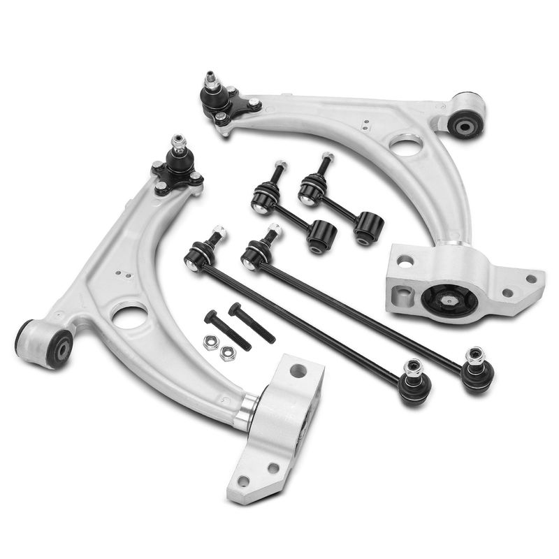 6x Front & Rear Control Arm with Ball Joint Sway Bar Link for Volkswagen CC