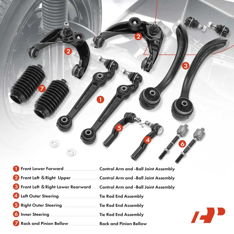 12x Front Control Arm Tie Rod End for Ford Fusion 2010-2012 Lincoln MKZ