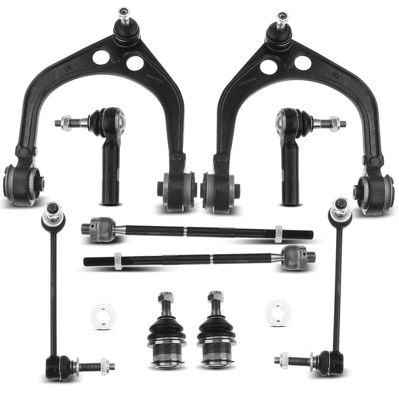 10x Front Control Arm with Ball Joint Sway Bar Tie Rod End for Chrysler 300