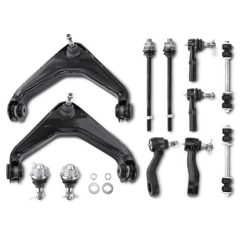 12x Front Control Arm with Ball Joint Tie Rod End for Chevy Silverado 2500 GMC