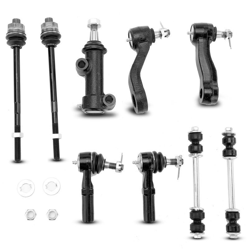 9x Front Sway Bar Link Tie Rod Idler Pitman Arm Kit for Chevy Silverado 2500 GMC