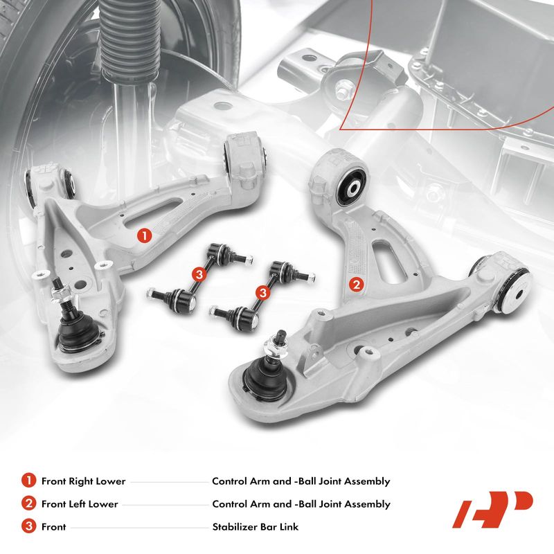 4x Front Lower Control Arm with Stabilizer Bar Link Ball Joint for Cadillac CTS