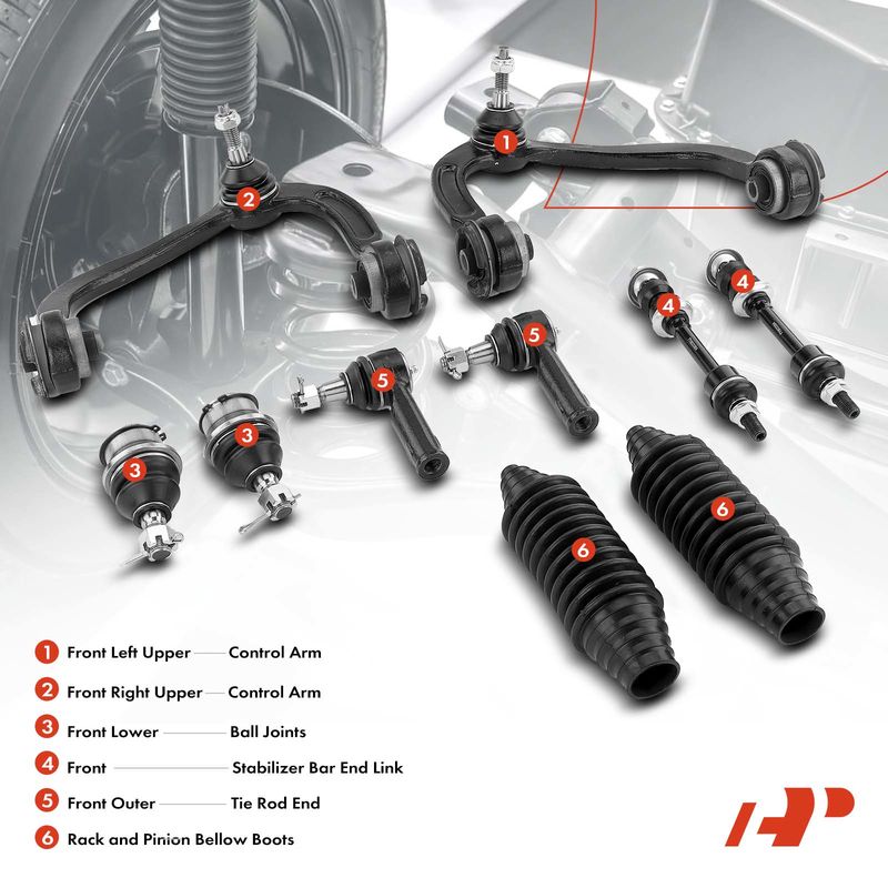 10x Front Control Arm & Ball Joints Kit for Ford F-150 2005-2008 Lincoln 4WD